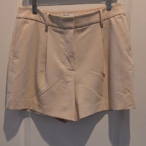 Nine West Beige High-Rise Tailored Shorts